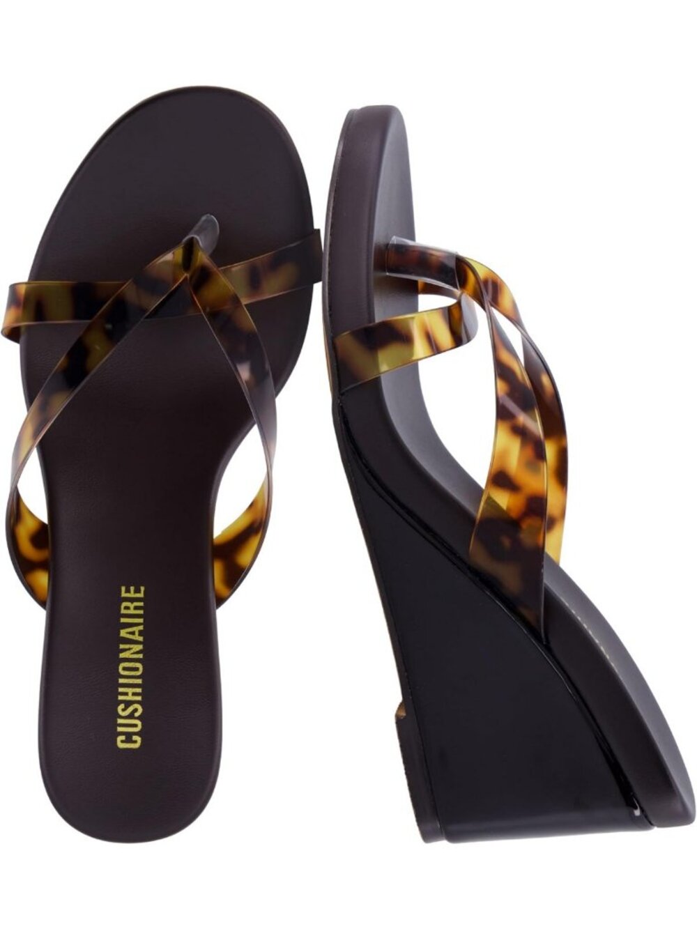 Lightweight Women's Slip-On Sandals, Comfortable Wedge Flip Flops with Crossover